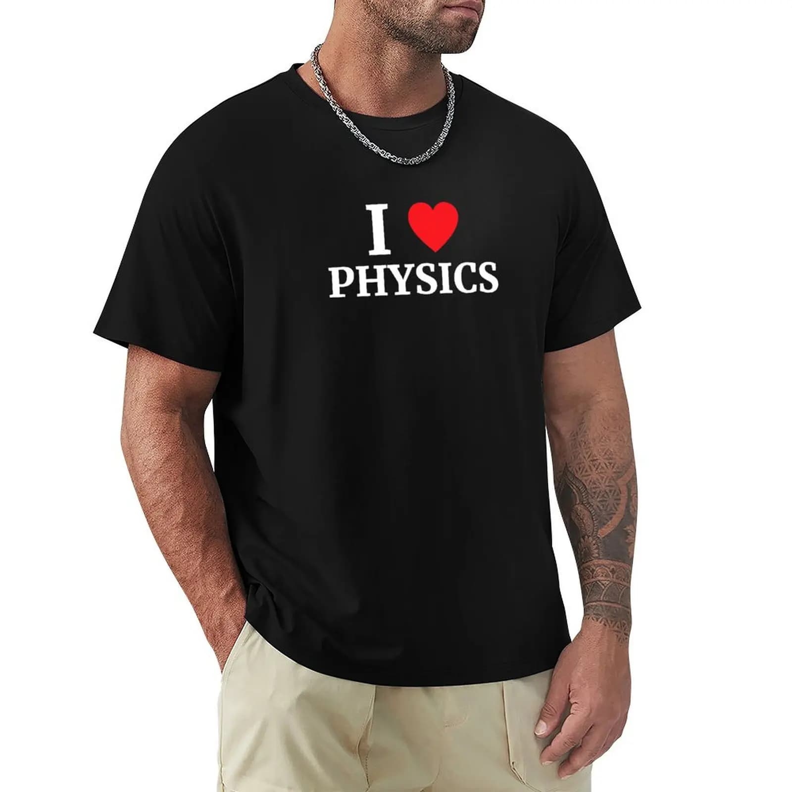 I Love Physics Heart T-Shirt Soft Anti-Shrink Cotton Tee