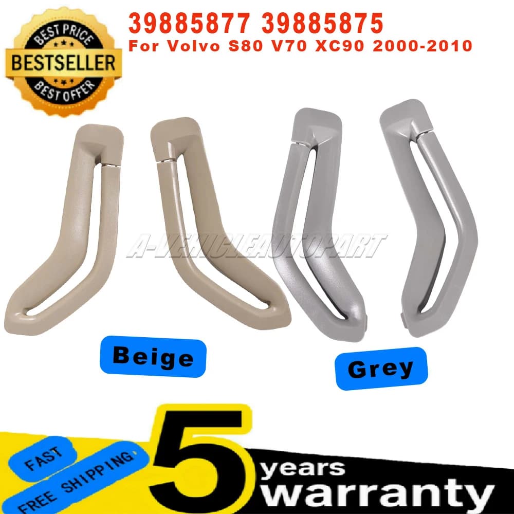 New 39885877 39885875 For Volvo S80 V70 XC90 1 Pair Beige/Grey Front Ring Seat Belt Trim Cover Left and Right Car Accessories