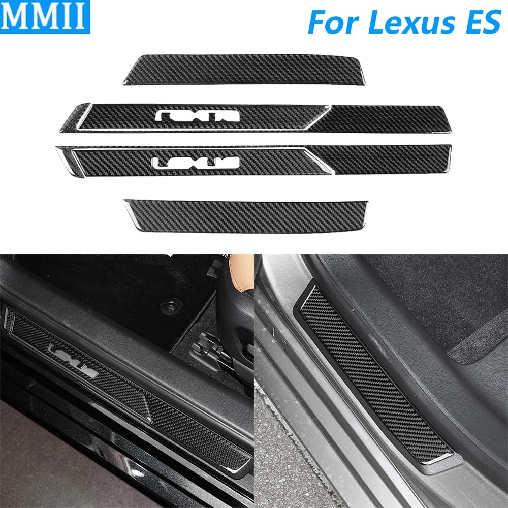 Per Lexus ES ES200 250 260 300h 350 200 2018-2025, Copertura del Pannello Soglia Porta in Fibra di Carbonio, Accessori Auto, Adesivo per Interni