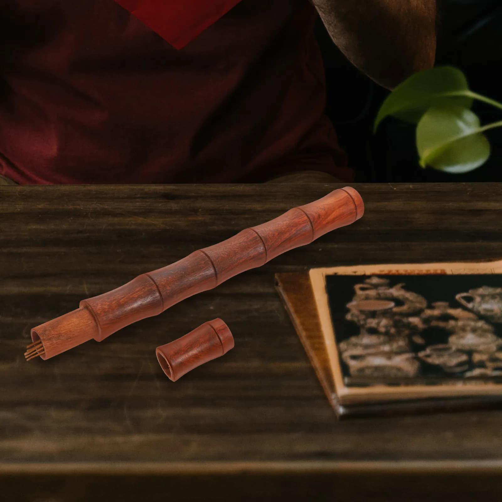 1 Pezzo Tubo Porta Incenso in Legno di Agar Naturale, Compatto con Bordi Lisci, per Casa e Campeggio