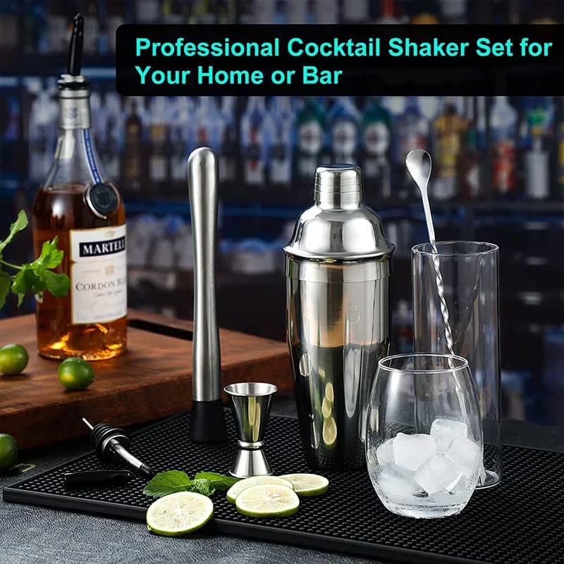 Set di shaker per cocktail in acciaio inossidabile molto venduto, set di strumenti da bar per cocktail, shaker per cocktail a tre fasi per uso domestico, shaker per Martini