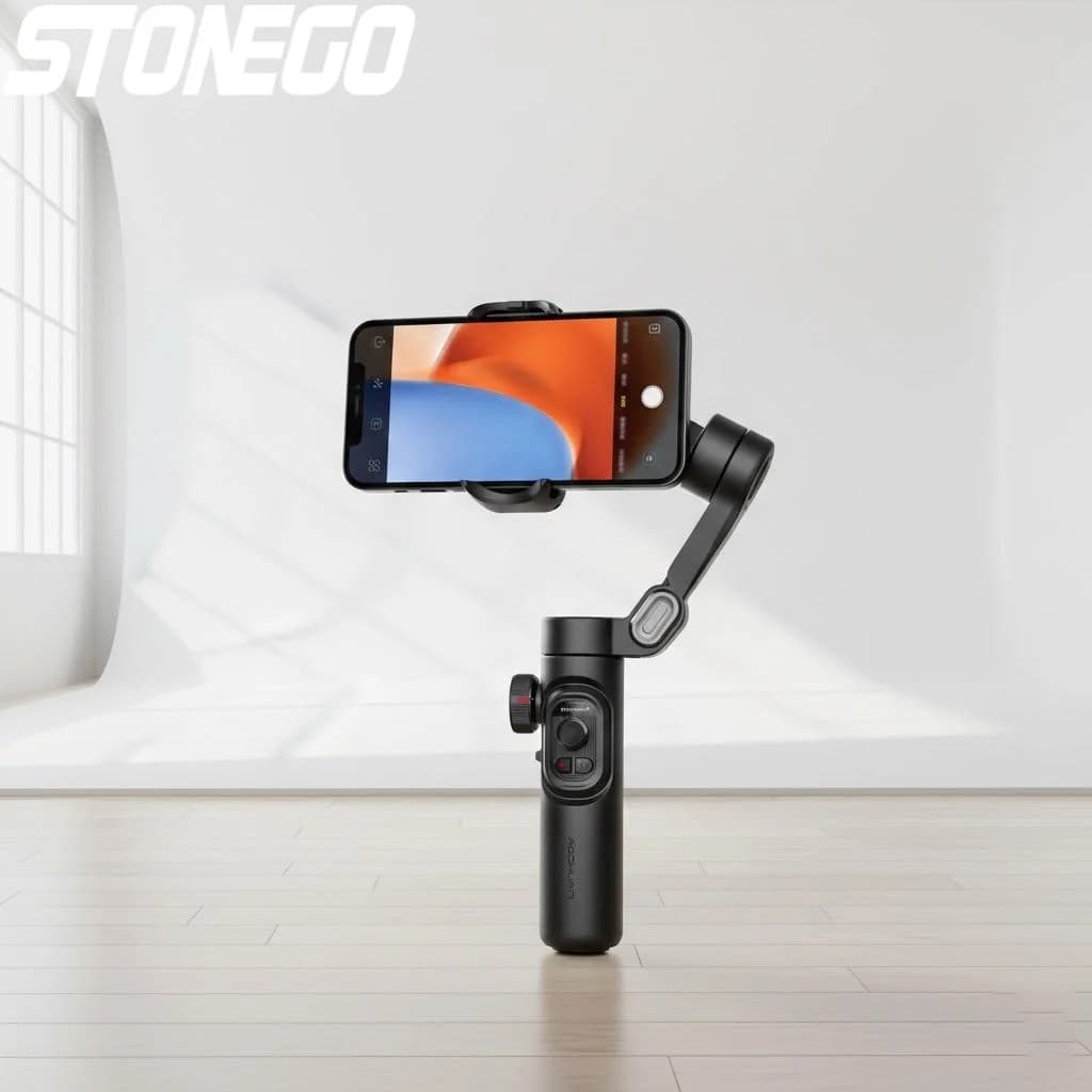 Stabilizzatore Gimbal a 3 Assi per Cellulari, Bastone Selfie Anti-Vibrazione con Tracciamento del Viso, Compatibile con iPhone e Android