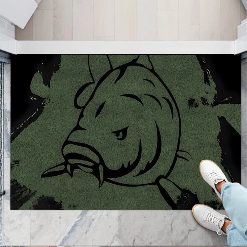 Door pad with colored sneaker pattern, urban style, anti-slip, washable, for children's room