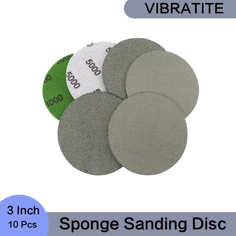 3 inch sponge sandpaper 10 pieces dry and wet abrasive disc with hook and ring grana 1000/2000/2500/3000/5000 to polish wood car metal