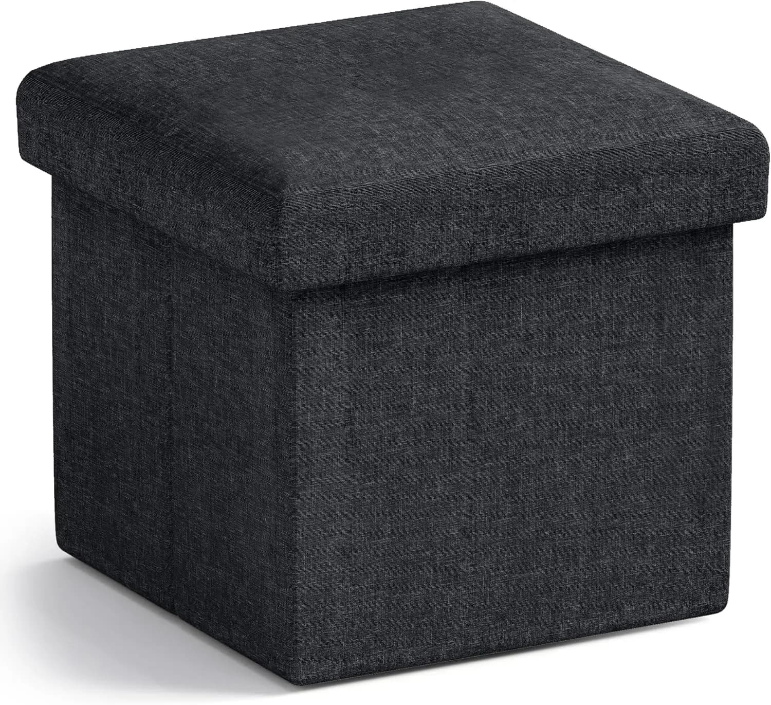 Ornavo Home Pouf Contenitore Piccolo Pieghevole in Lino, Poggiapiedi Sgabello Seduta Quadrato, per Soggiorno, Camera da Letto