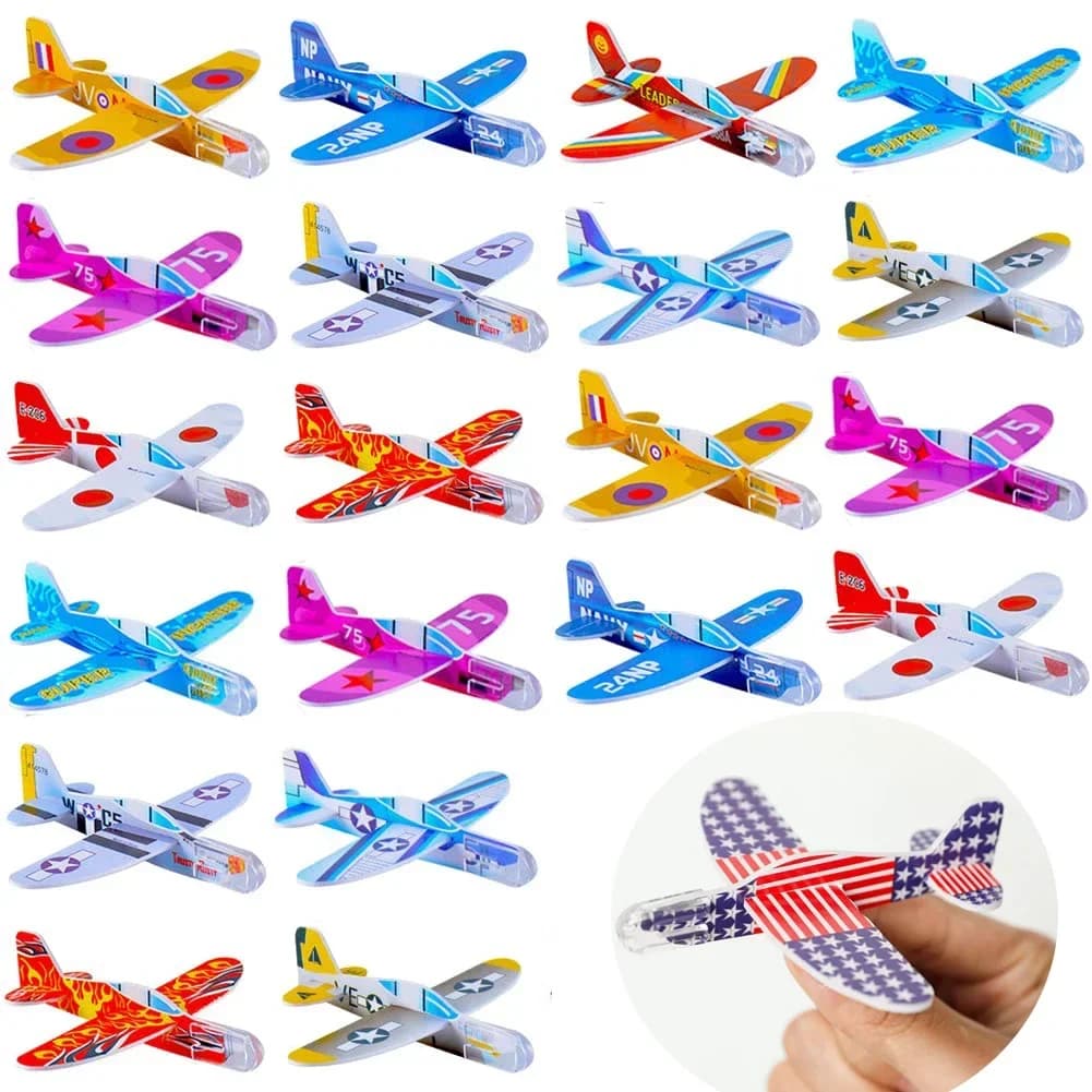 20-100 Pz/borsa Alianti Aerei Schiuma Assemblare Aerei Giocattoli Per Bambini Regali Di Compleanno Bomboniere Per Bambini Scuola Premi Goodie Riempitivi