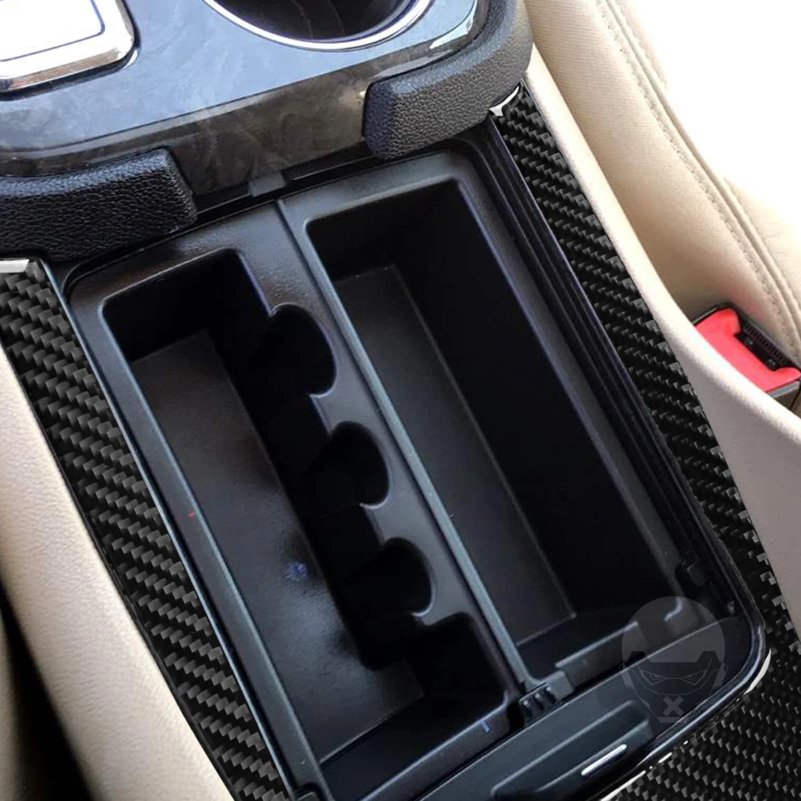 For GMC Acadia 2007-2012 Carbon Fiber Center Changing Storage Box Decorative Cover Panel Accessories Auto Decoration Wall decal