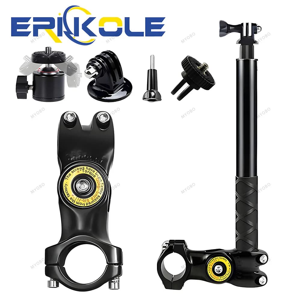 Supporto per fotocamera per manubrio moto con selfie stick per Insta360 X4 X3 X2 Staffa per fotocamera sportiva per tracciamento di biciclette