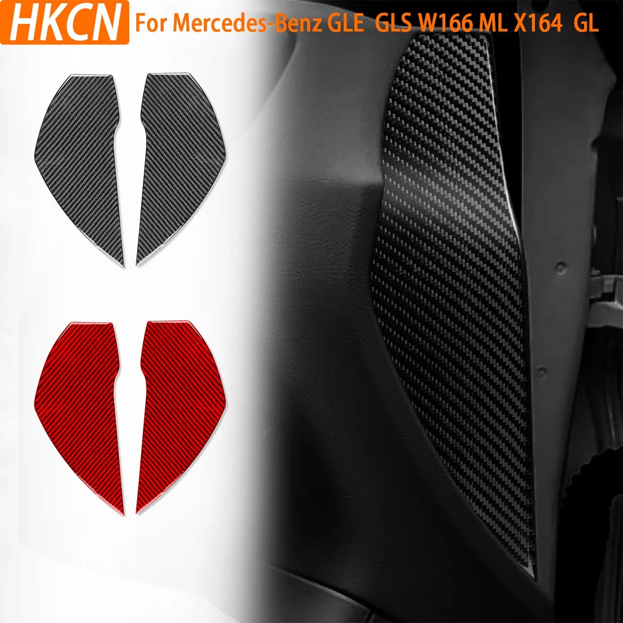 Accessori Interni per Auto Benz GLE GLS W166 ML X164 GL, Adesivo Decorativo in Fibra di Carbonio Antiurto per Pannello Scanalato della Porta