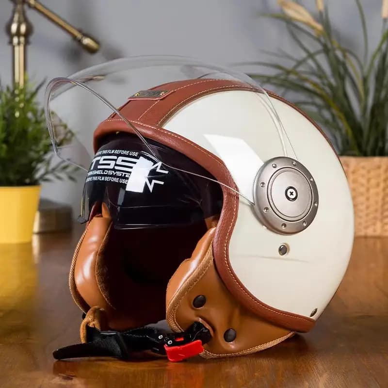 Casco Moto 3/4 Aperto con Doppia Visiera Parasole - Per Uomo Donna Scooter Bici Elettrica Leggero Omologato DOT - Offerta Speciale