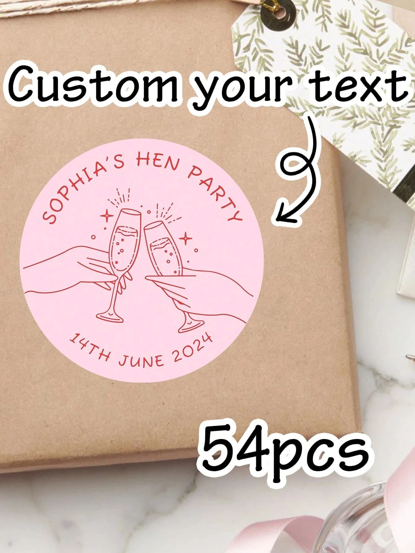 54-540 pezzi adesivi con testo personalizzato per bicchiere di vino, 4 cm 5 cm 6 cm 7 cm personalizza etichette con nome, adesivi rotondi con testo personalizzato, etichette per matrimonio