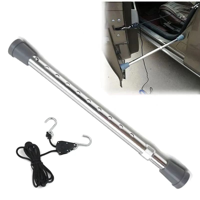 Colonna di supporto per cofano automatico 40-63 cm Strumento di riparazione auto con corda Lunghezza regolabile Asta telescopica Asta metallica Essere riparazione ammaccature antiscivolo
