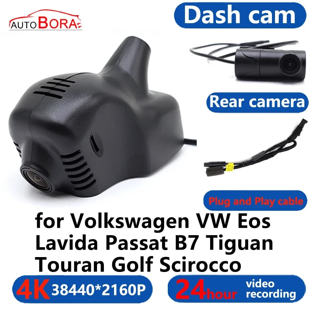 AutoBora 4K Wifi 3840*2160 Car DVR Dash Cam Camera 24H Video per Volkswagen VW Eos Lavida Passat B7 Tiguan Touran Golf Scirocco