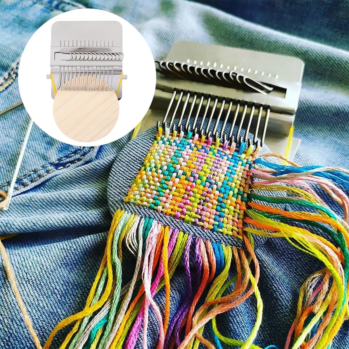 Mini macchina per rammendo Piccole macchine per maglieria Utensili facili da trasportare Piccolo telaio Macchina per maglieria domestica per rammendare calzini jeans