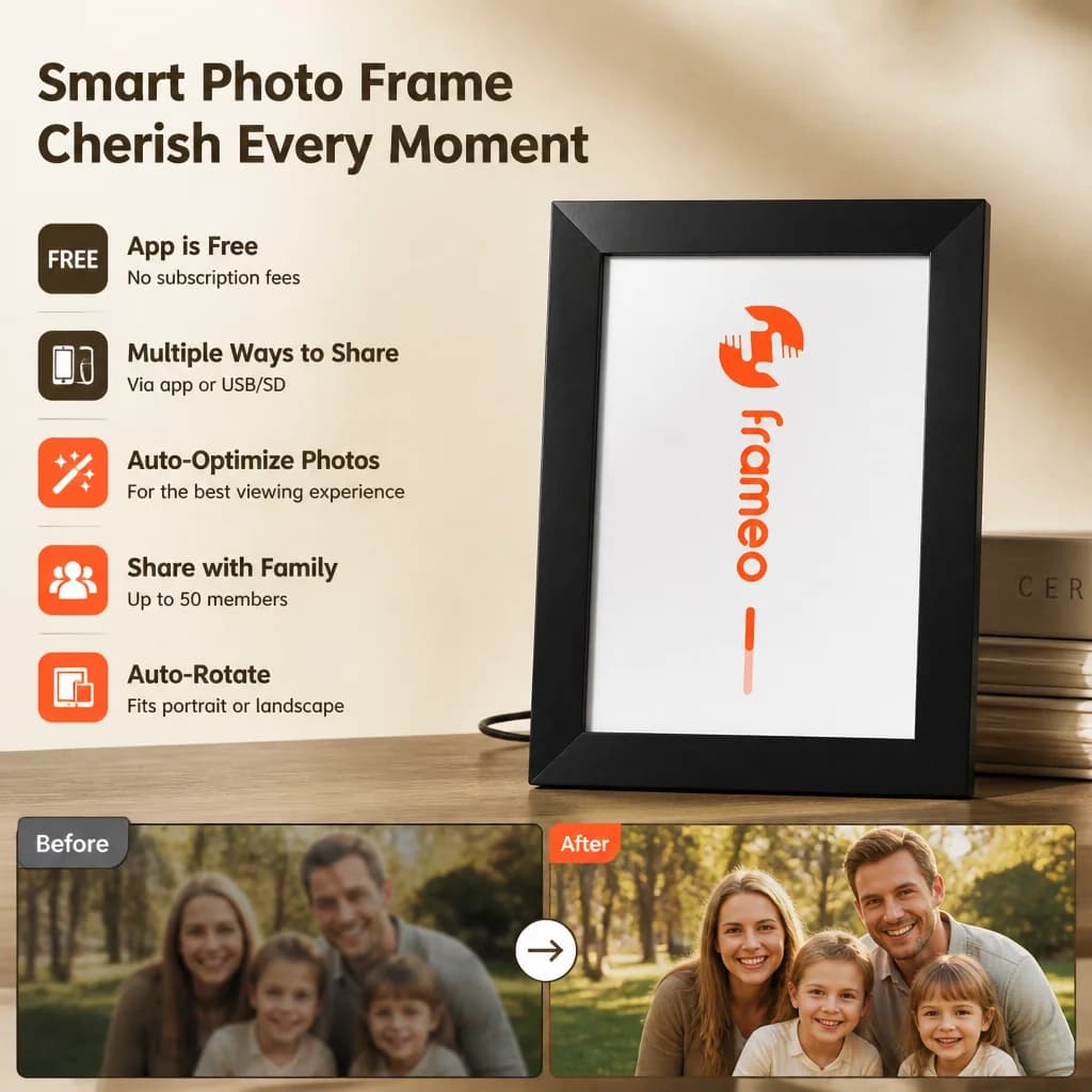 WiFi Cloud Digital Photo Frame 10.1 Inch IPS HD Screen 1280x800 Smart Electronic Album Support Wall Mount Home Decor Gift