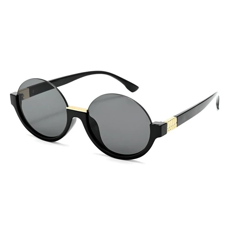 Personalized round half-frame sunglasses, suitable for both men and women, perfect for street photography, decorative glasses