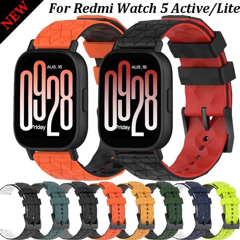 Cinturino sportivo in silicone morbido da 22/20mm per Redmi Watch 5 Active/Lite SmartWatch Correa di ricambio per accessori Amazfit GTS/GTR4