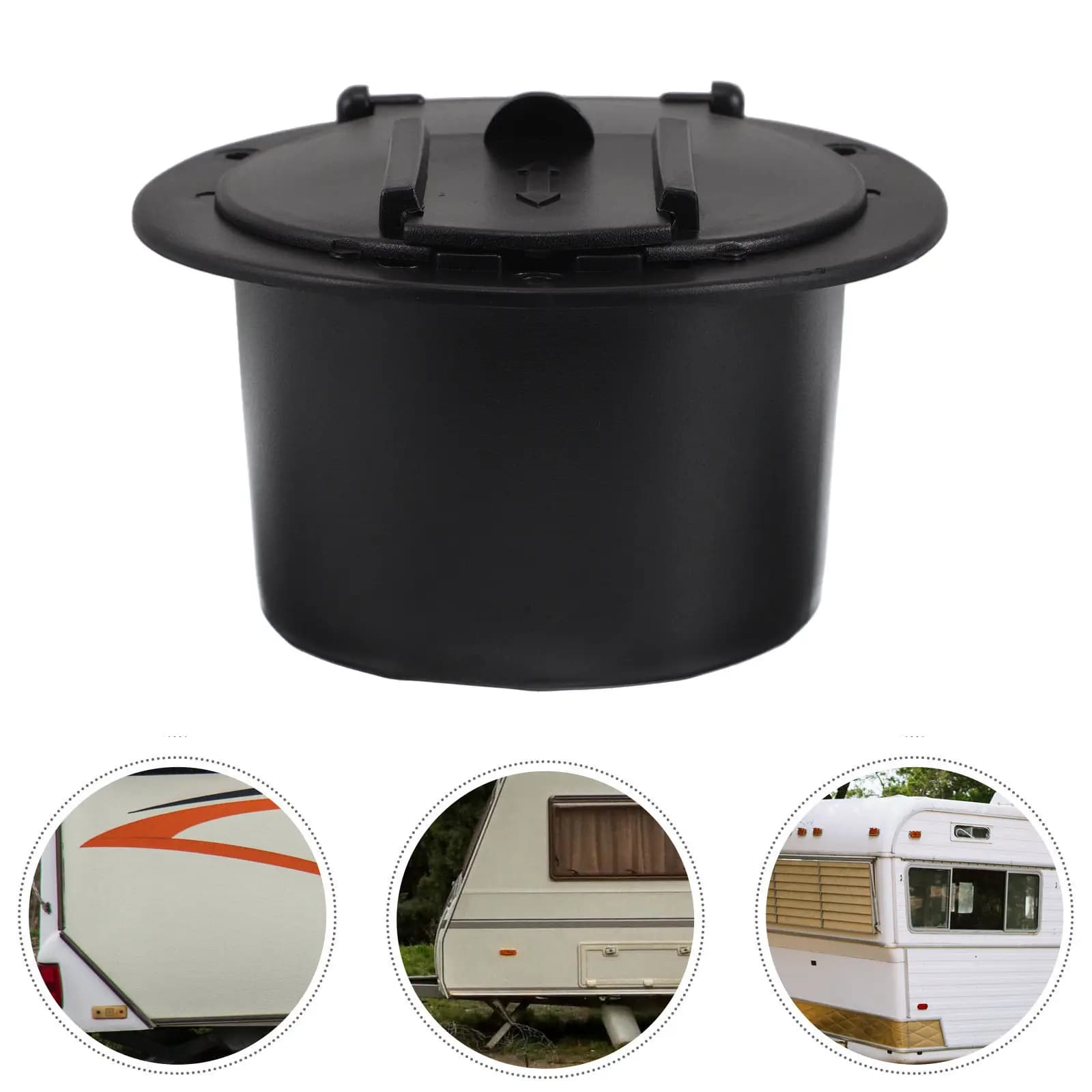 1Set Rv Cable Management Hatch Round Power Cord Organizer Secure Flip Up Cover for Camper Trailer Utility Access Rv Accessories