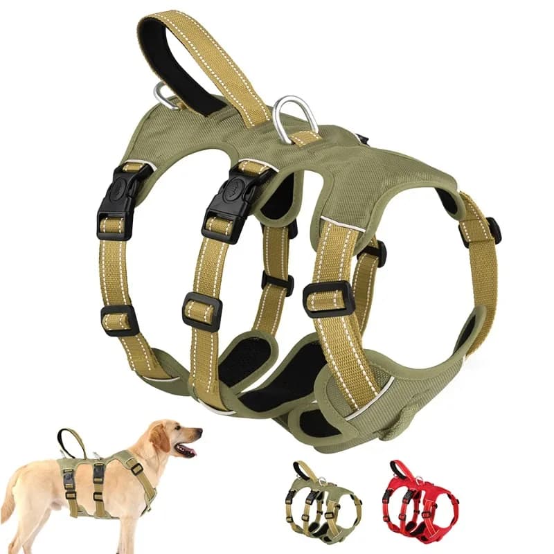 Waterproof Dog Harness Safe Buckle Padded Reflective Nylon Dogs Vest Medium Large Dog Halter For Pitbull Hiking