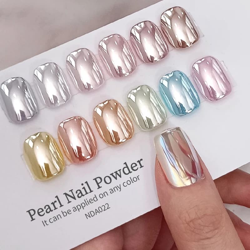 NICOLE DIARY Moonlight Mirror Nail Polish Aurora Glitter Silver Metallic Effect UV Gel Nail Polish Chrome Nail Decoration DIY
