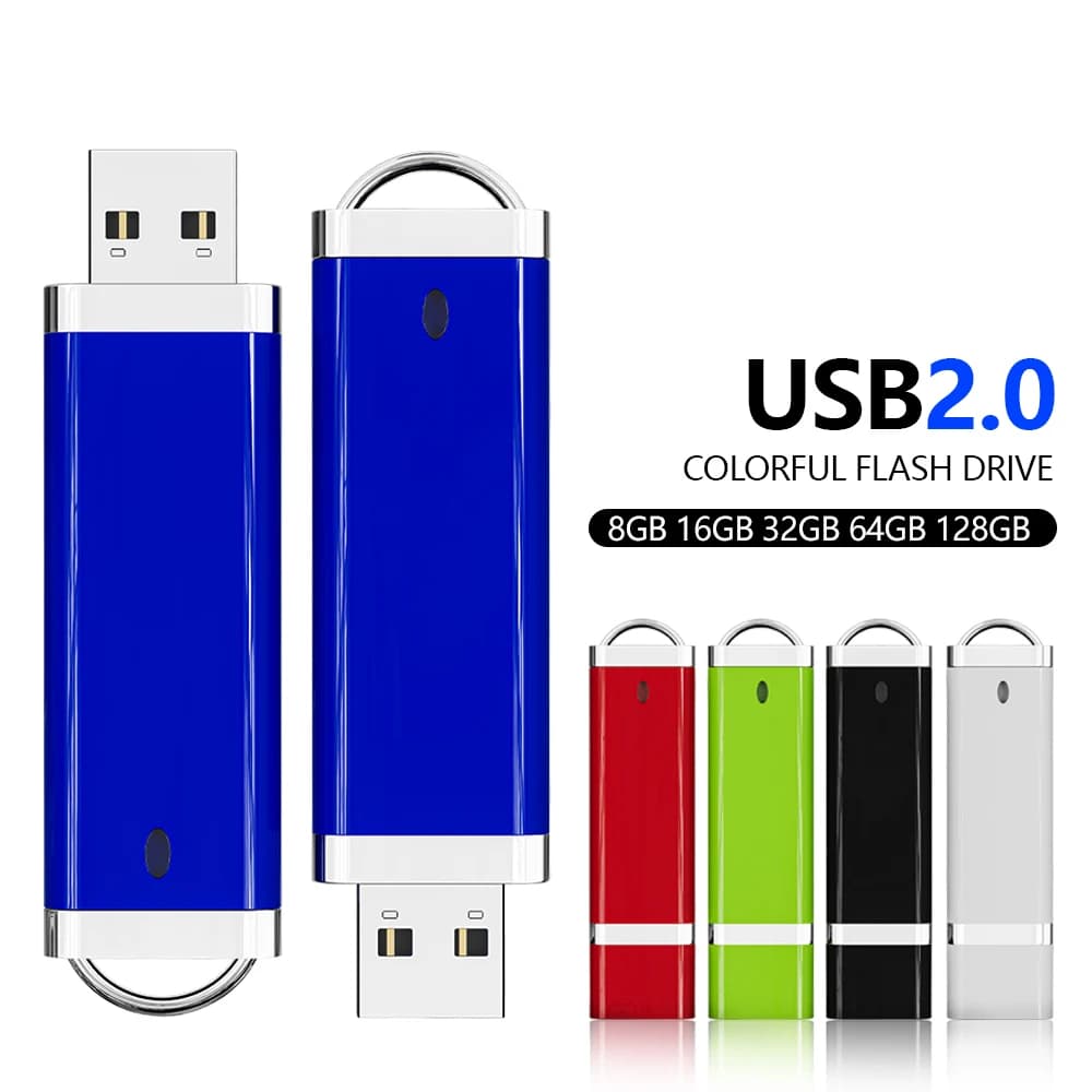 Chiavetta USB 2.0 in plastica Mini chiavetta rossa da 64 GB 32 GB Chiavetta USB nera da 16 GB Fat32 8 GB U Disco 4 GB Portachiavi regalo