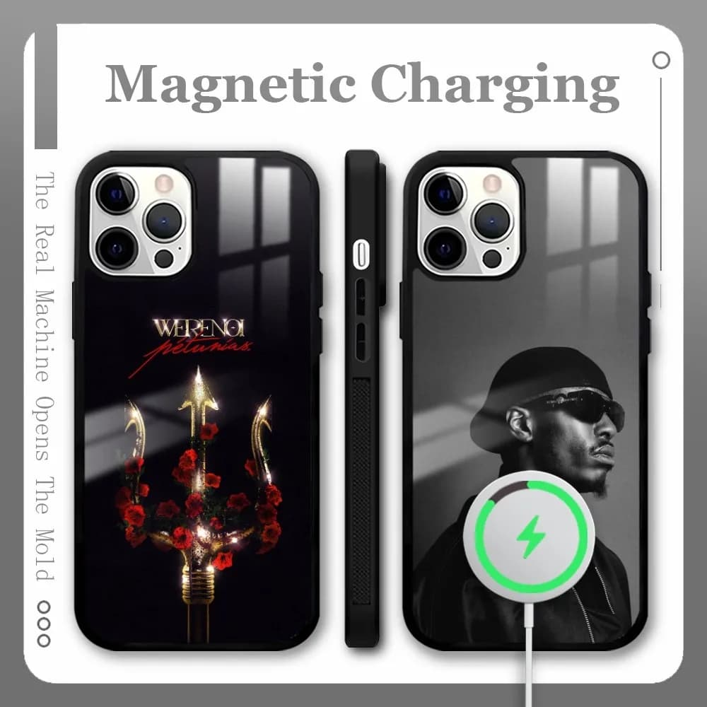 Rapper W-Werenoi Phone Case For iPhone 16 15 14 13 12 11 Pro Max Plus Mini Magsafe Magnetic Wireless Charging Cover Coque