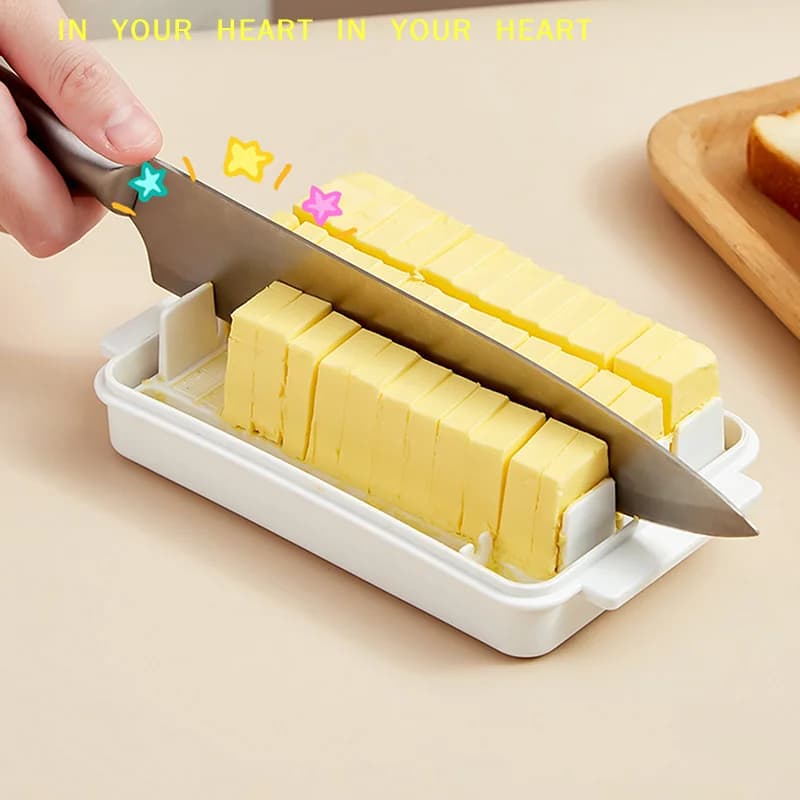 Fresh Keeper Container Baking Tool Butter Cheese Cutter Storage Box With Lid Household Kitchen Baking Food Butter Refrigerator