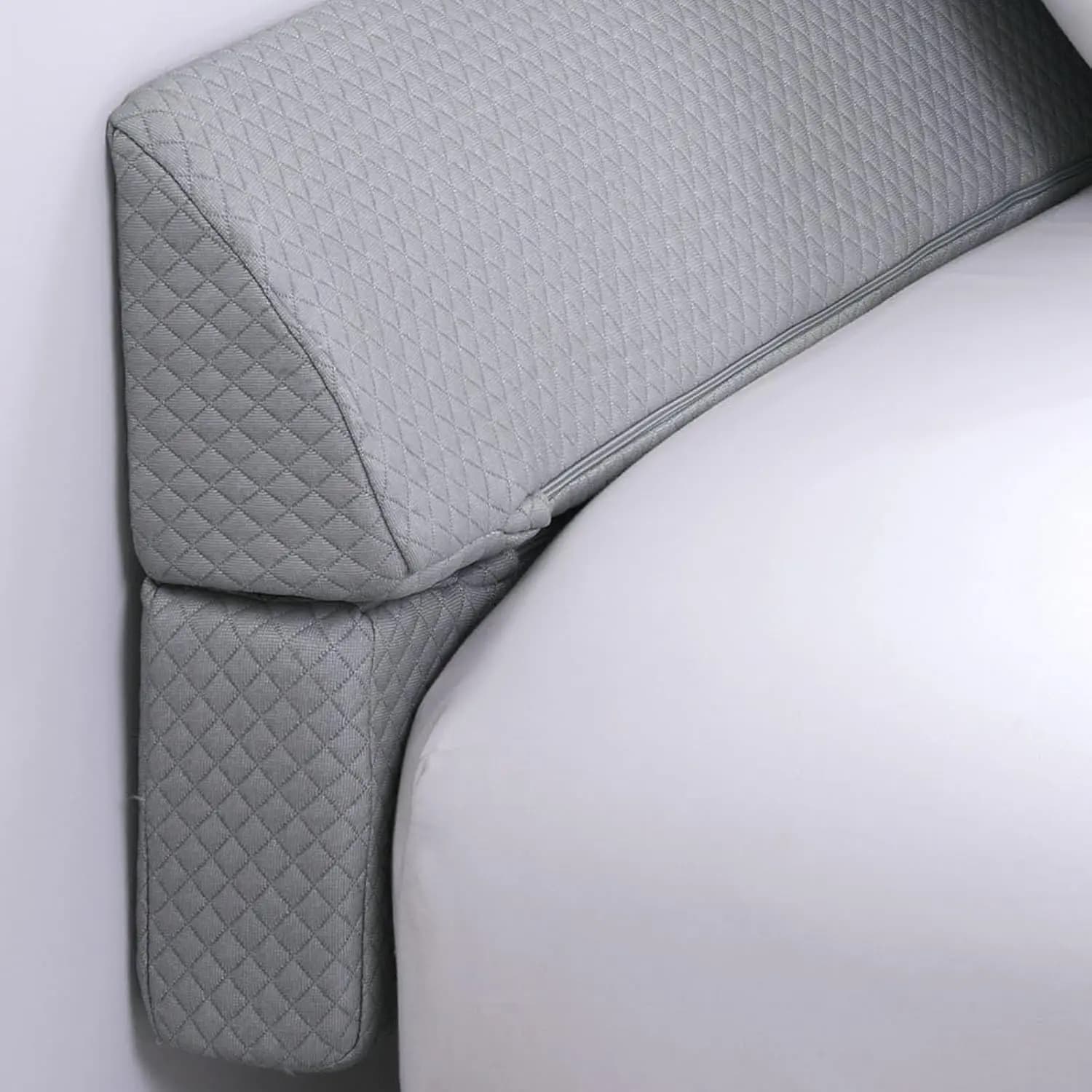Pillow Wedge for Headboard Gap,Light Grey Bed Wedge Gap Filler King Size,76"x6"x6"
