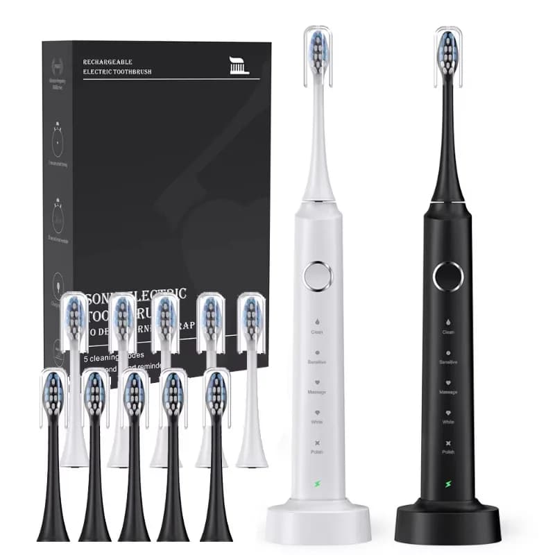 Spazzolino Elettrico Sonico Sarmocare X700 con Ricarica Wireless, 6 Testine, Custodia da Viaggio e Caricatore, Spazzolino Intelligente per Adulti