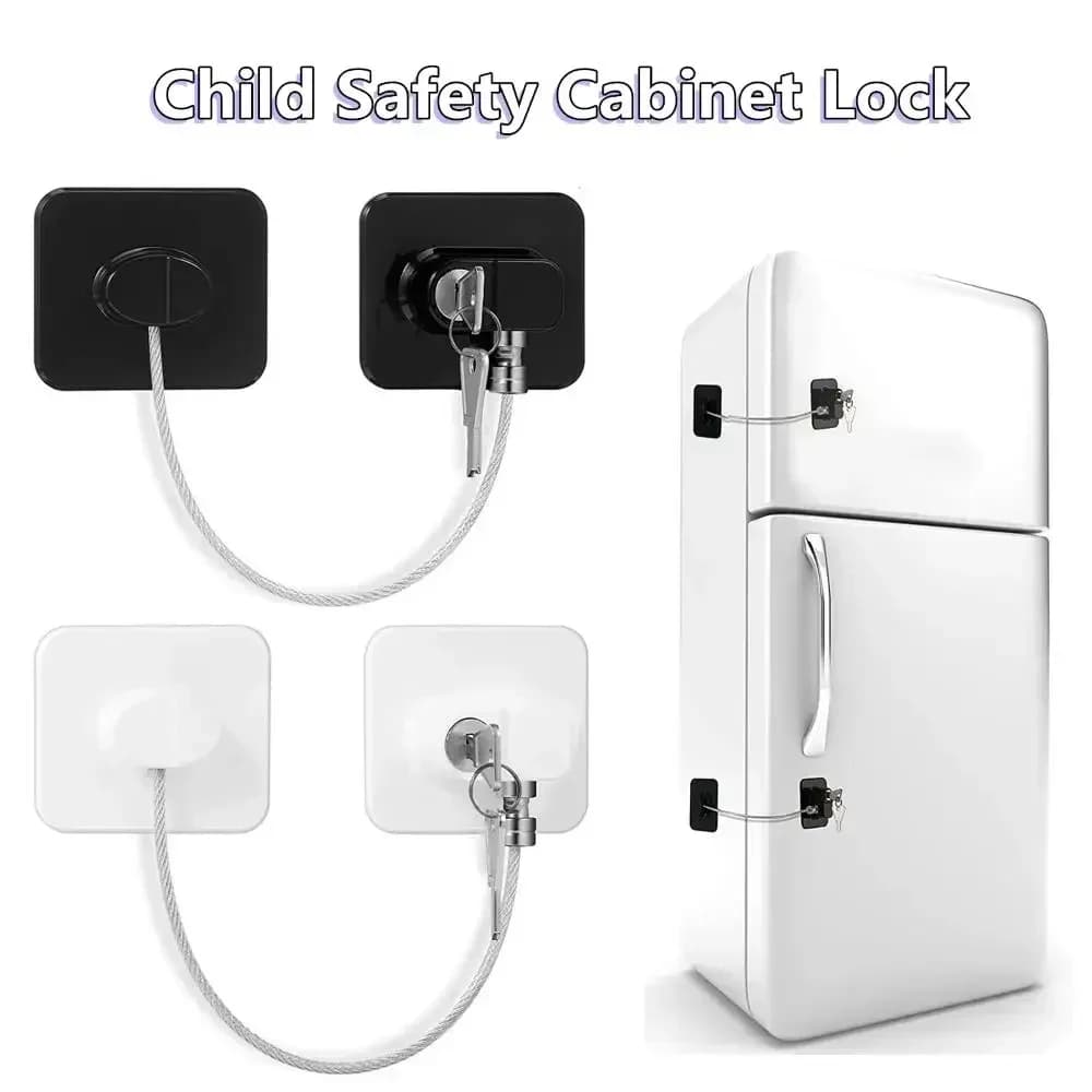 Staffa di blocco del cassetto della serratura dell'armadietto di sicurezza multifunzionale per bambini da 1 pz per la protezione dei mobili del bambino del frigorifero