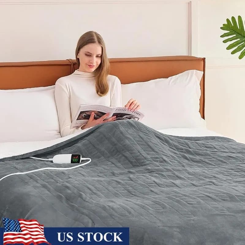 Coperta Elettrica Riscaldata Misura Full 72x84 Pollici con 10 Impostazioni di Calore Riscaldamento Rapido Morbida e Calda per il Comfort Invernale