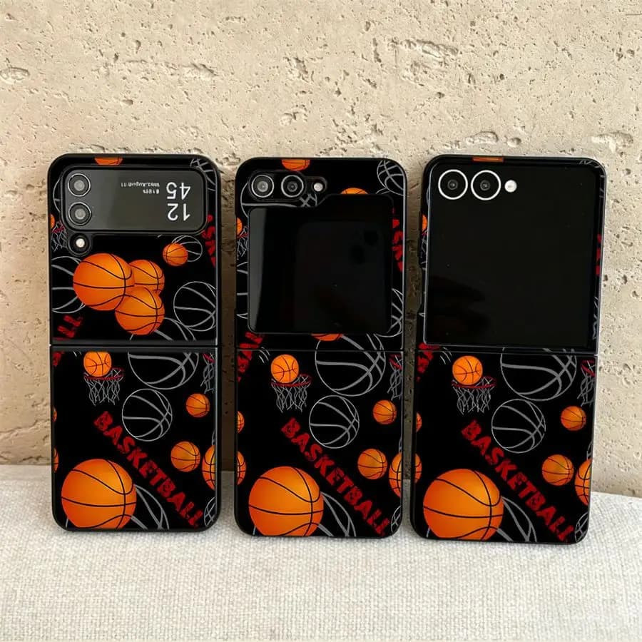 Basketball Hoop Back Phone Cover Funda Case for Samsung Galaxy Flip6 Flip3 Flip4 Flip7 FE Z Flip 7 6 5 4 3 Flip5