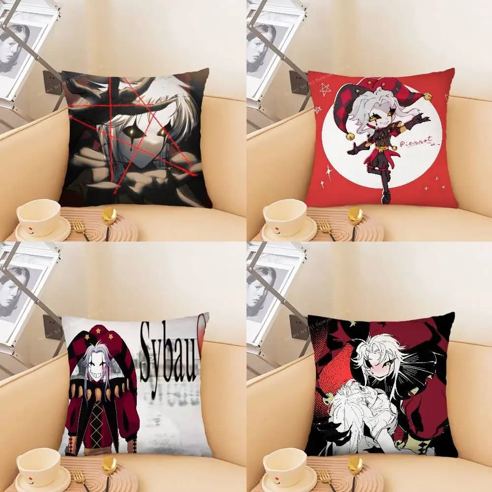 1 pz. Federa per cuscino quadrata alla moda Freakish P-Pierrot Circus Bash, decorazione per camera da letto, divano, soggiorno, tempo libero