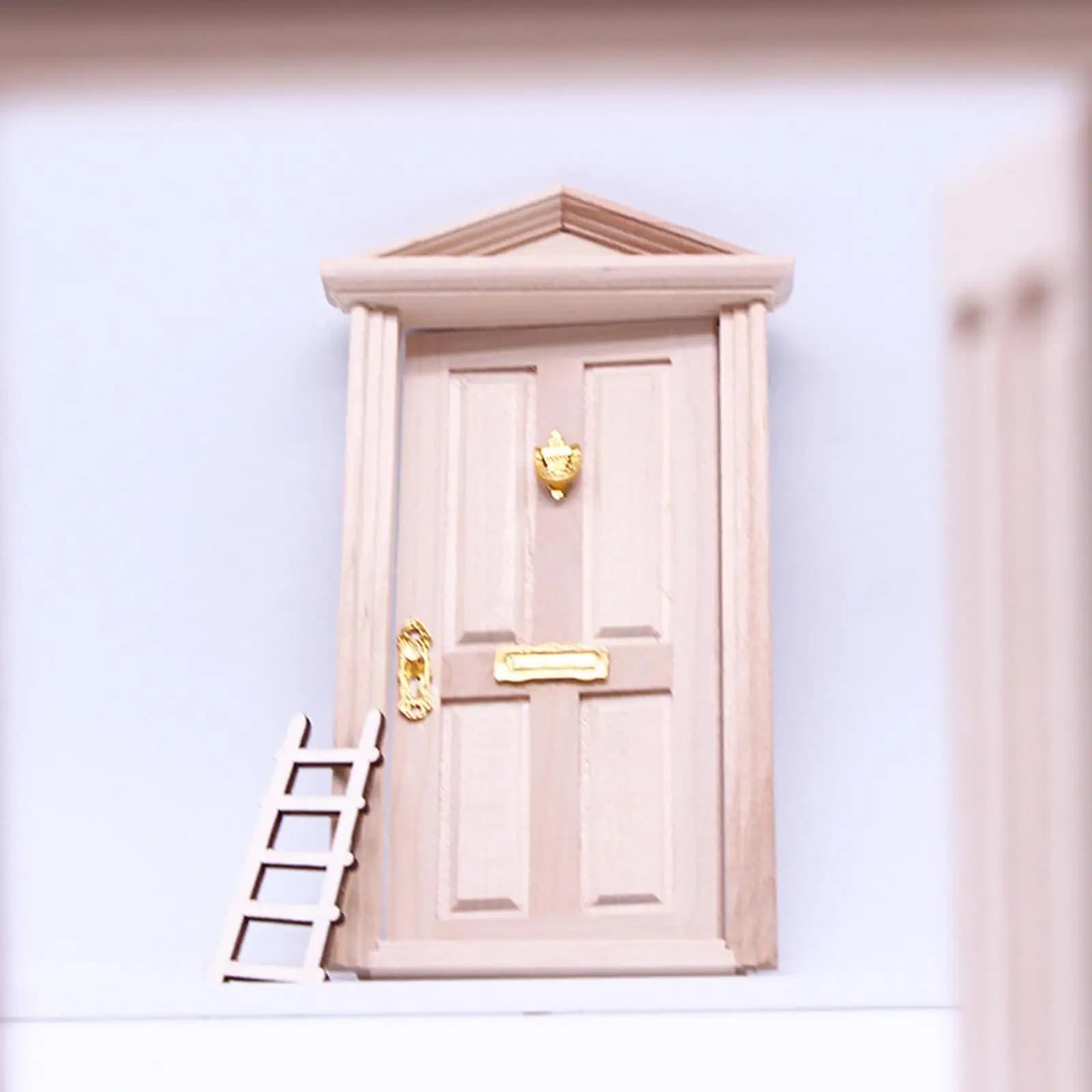 Blank Mini Wooden Door Model Gifts with Doorknob Unpainted for Bedroom Living Room