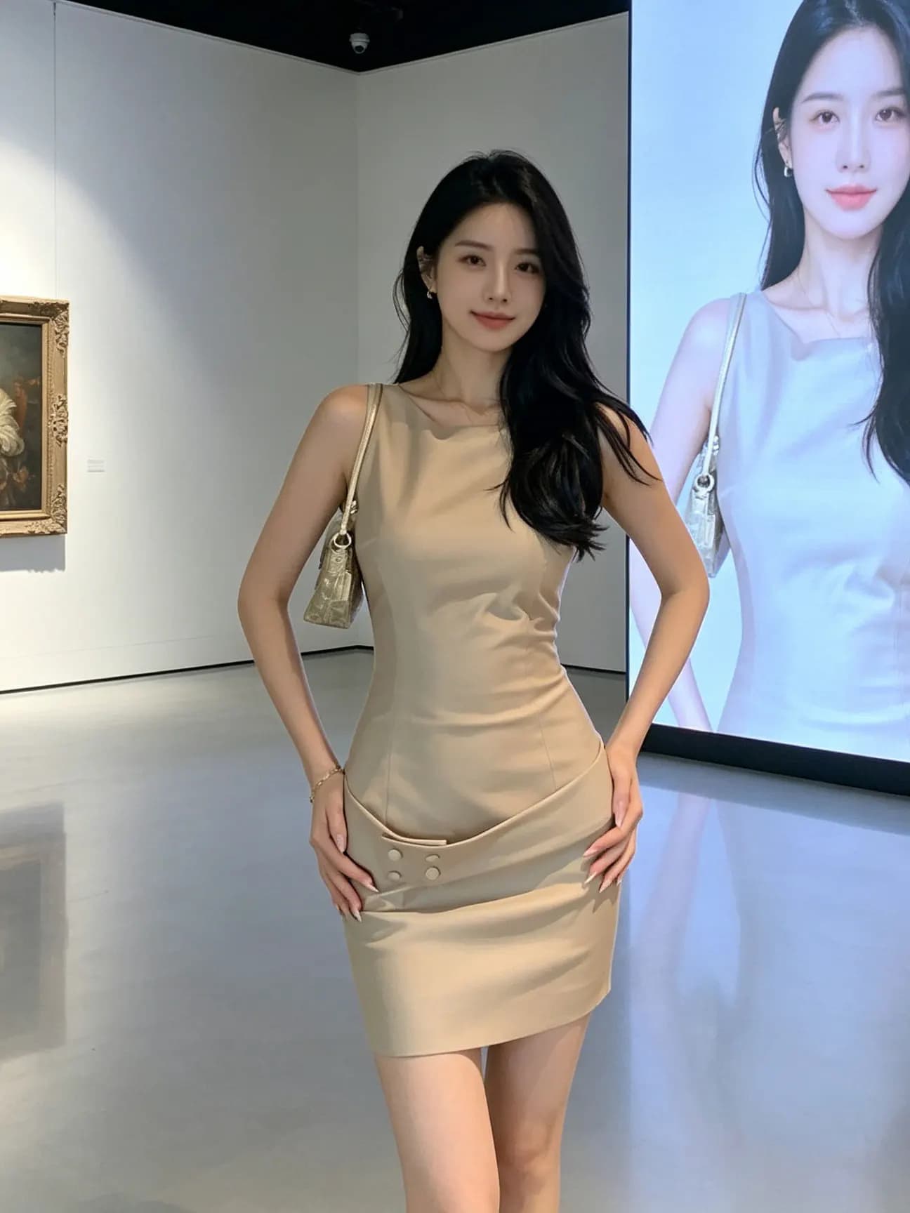 Elegant Waist Belted Sleeveless Dress Women's Summer Slimming Short Skirt Intellectual Style round Neckline Casual Wear