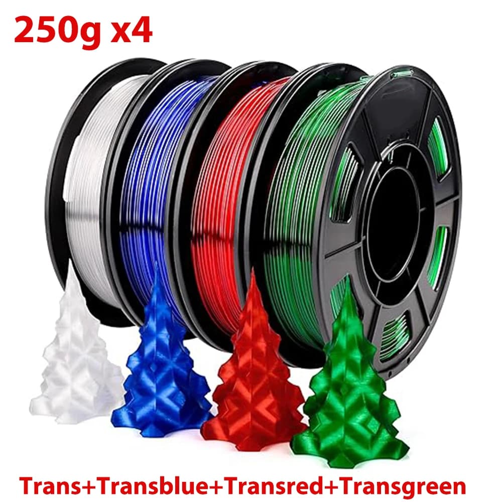 250gx4 PETG Transparent 3D Printer Filament Consumables Transparent Red 1.75MM 3D Printing Materials Petg 3D Printer Material