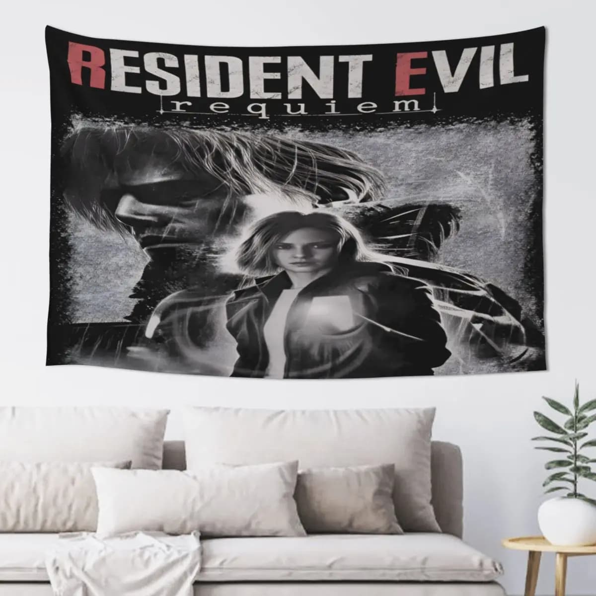 Evil Residents 9 Requiem Tapestry To Hang Printed Tapestries Aesthetic Bedroom Living Room Home Background Cloth Wall Decoration