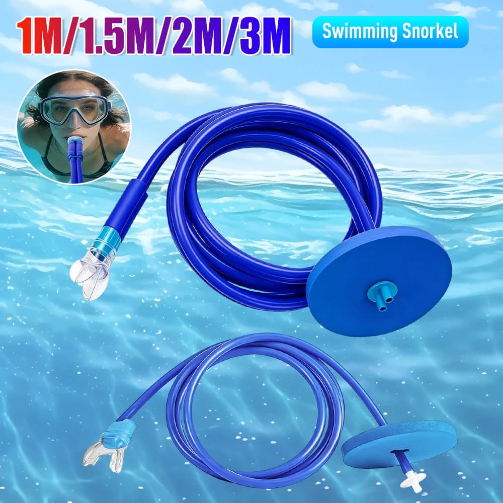 Tubo Respiratorio Completamente Asciutto per Nuoto 1M/2M/3M, Snorkel per Respirazione, Respiratore Completamente Asciutto, Apparato per Respirazione Subacquea a Lunga Durata