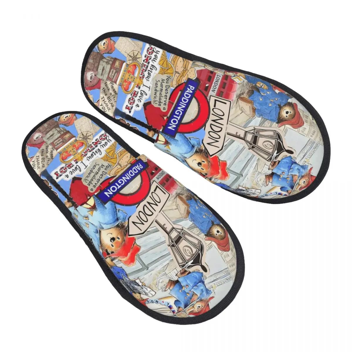 Pantofole da casa in memory foam morbide personalizzate Paddington Bear da donna Pantofole con suola antiscivolo calde e comode da Londra vintage
