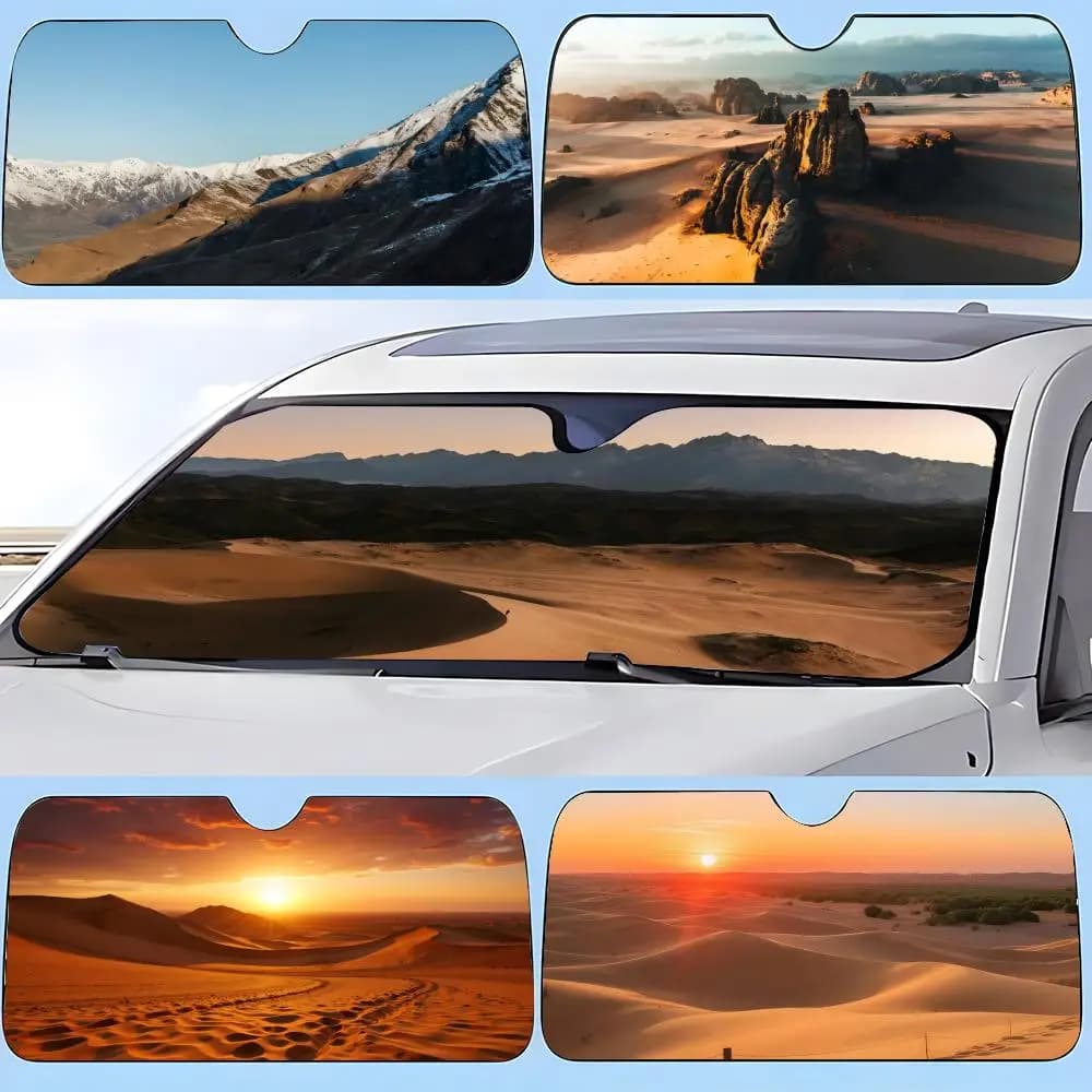 Parasole per auto D-Desert Sun, parasole per parabrezza, parasole protettivi, regali originali per auto.