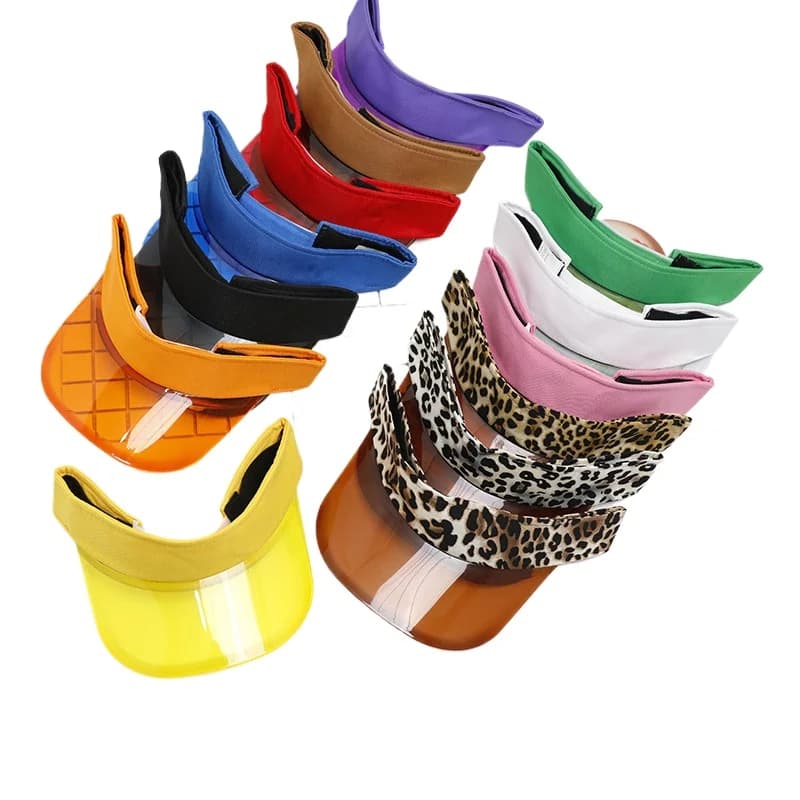 Cappelli visiera parasole estivi da donna da uomo Cappelli di protezione UV da spiaggia per sport all'aria aperta in cotone solido con parte superiore vuota