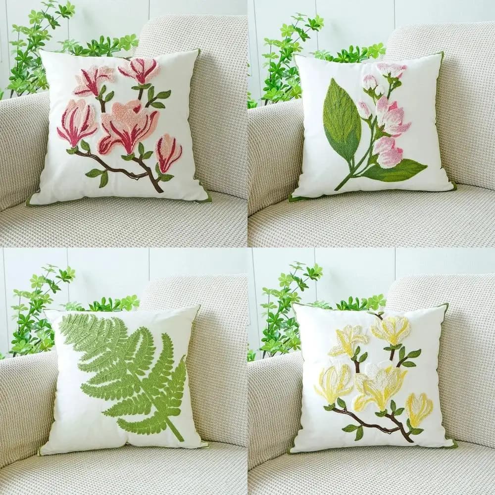 Decorazioni per la casa Fodere per cuscini con motivo floreale e botanico Fodera per cuscino con motivo adatto per divano, camera da letto, auto