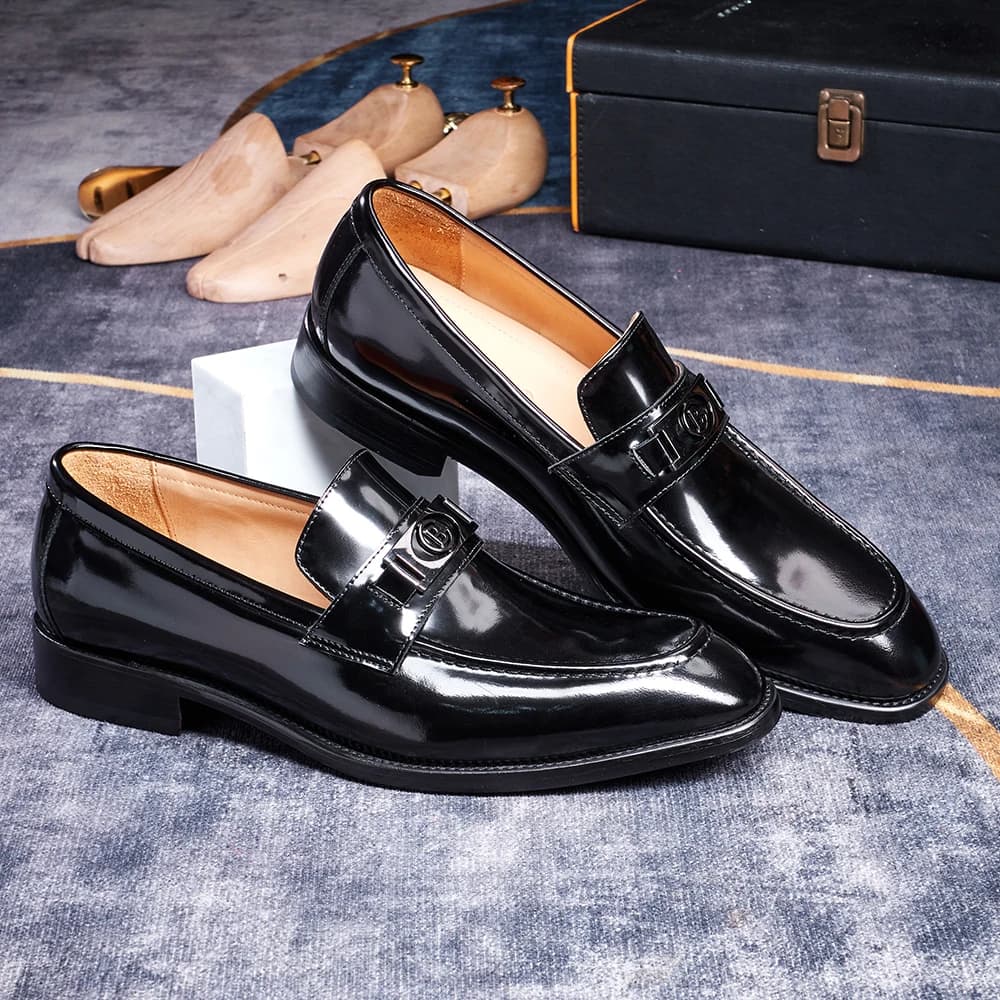 Scarpe da uomo in pelle di vacchetta piena fatte a mano Suole in vera pelle Stile business casual per matrimoni formali e di fascia alta
