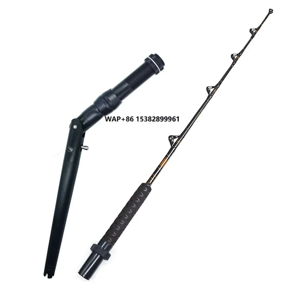 New OEM 2 #4 #fishing bi-directional adjustment aluminum trolling adjustable rod butt fishing straight curved handle