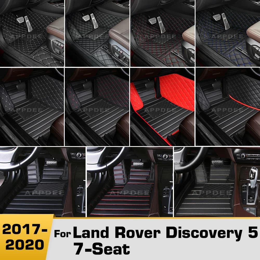 Tappetini per auto Per Land Rover Discovery 5 (SEVEN SEAT) 2017-2020 18 19 Tappetini per auto personalizzati Copri tappeti Accessori interni