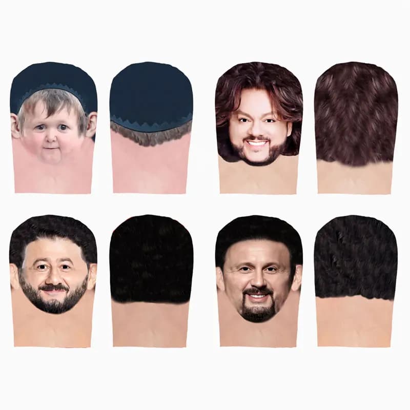 Maschera con stampa 3D a doppia faccia Cosplay Internet Celebrity Divertenti Maschere per persone reali Copricapo passamontagna traspirante in rete elastica