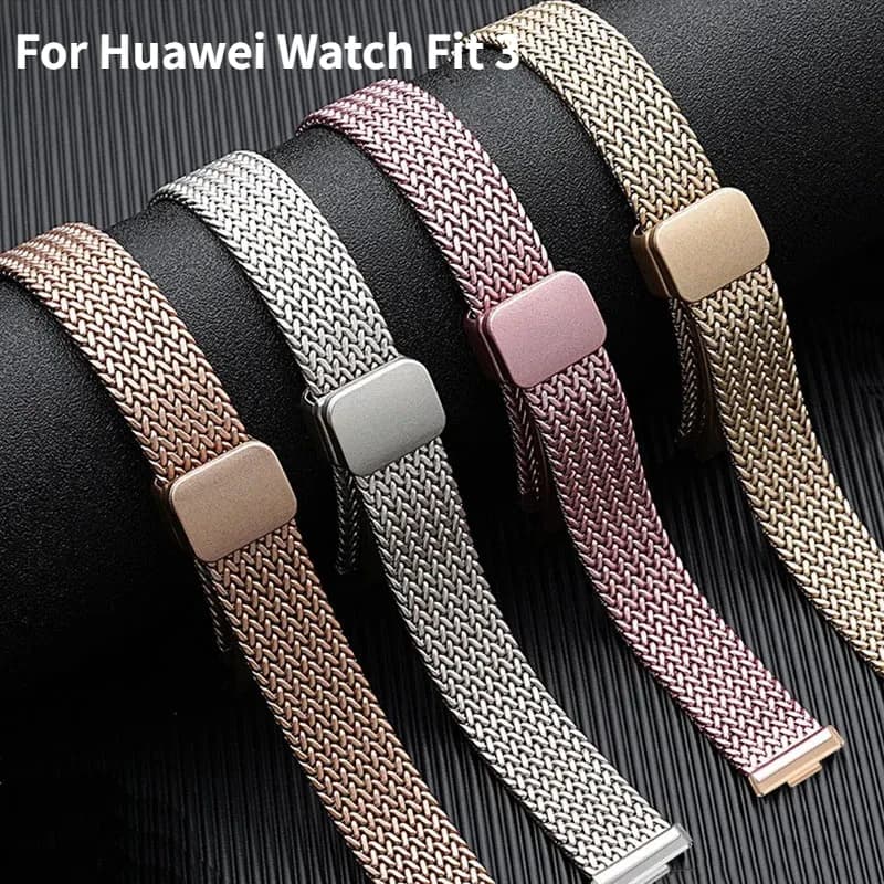Magnetic Folding Loop Band for Huawei Watch Fit 3 Strap Steel Watch Strap for Huawei Fit 3 Metal Replaceable Watchband