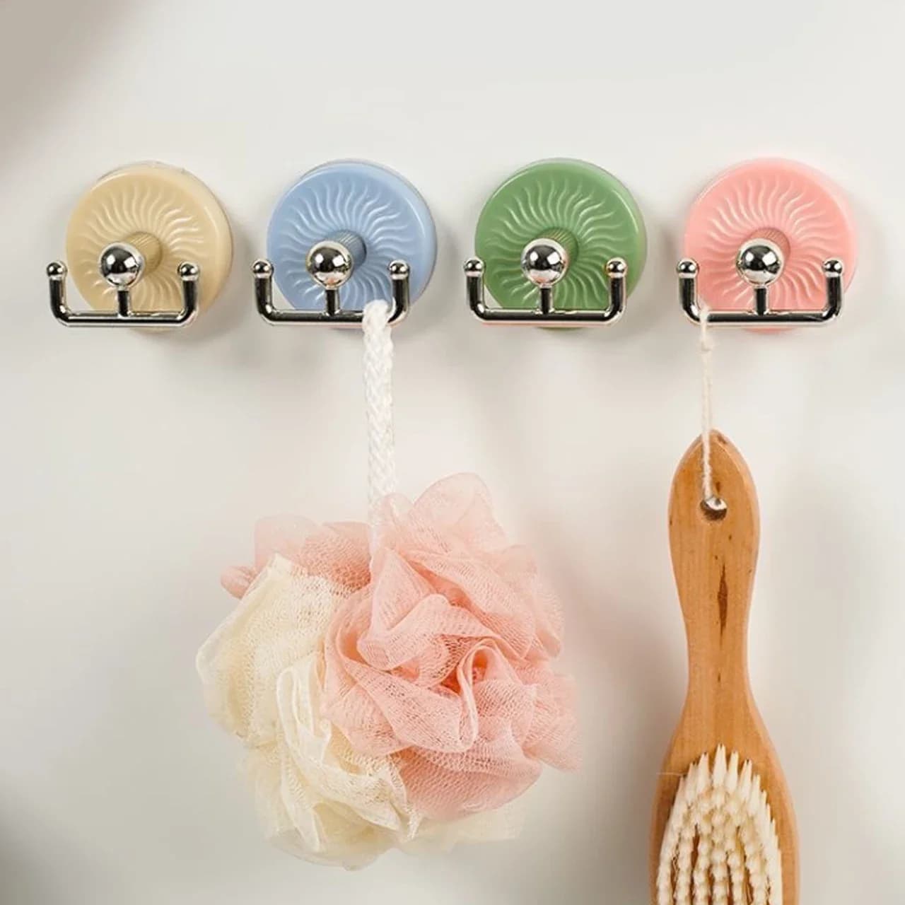 2pcs Double-ended Suction Cup Hook Multi Purpose Key Towel Organizer Holder Punch Bathroom Kitchen Space Saving Storage Rack