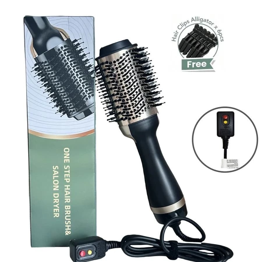 Spazzola ad Aria Calda 1000W One Step Styler e Volumizzante, Piastra per Capelli, Arricciacapelli, Pettine, Spazzola Asciugacapelli Elettrica a Ioni per Uso Domestico
