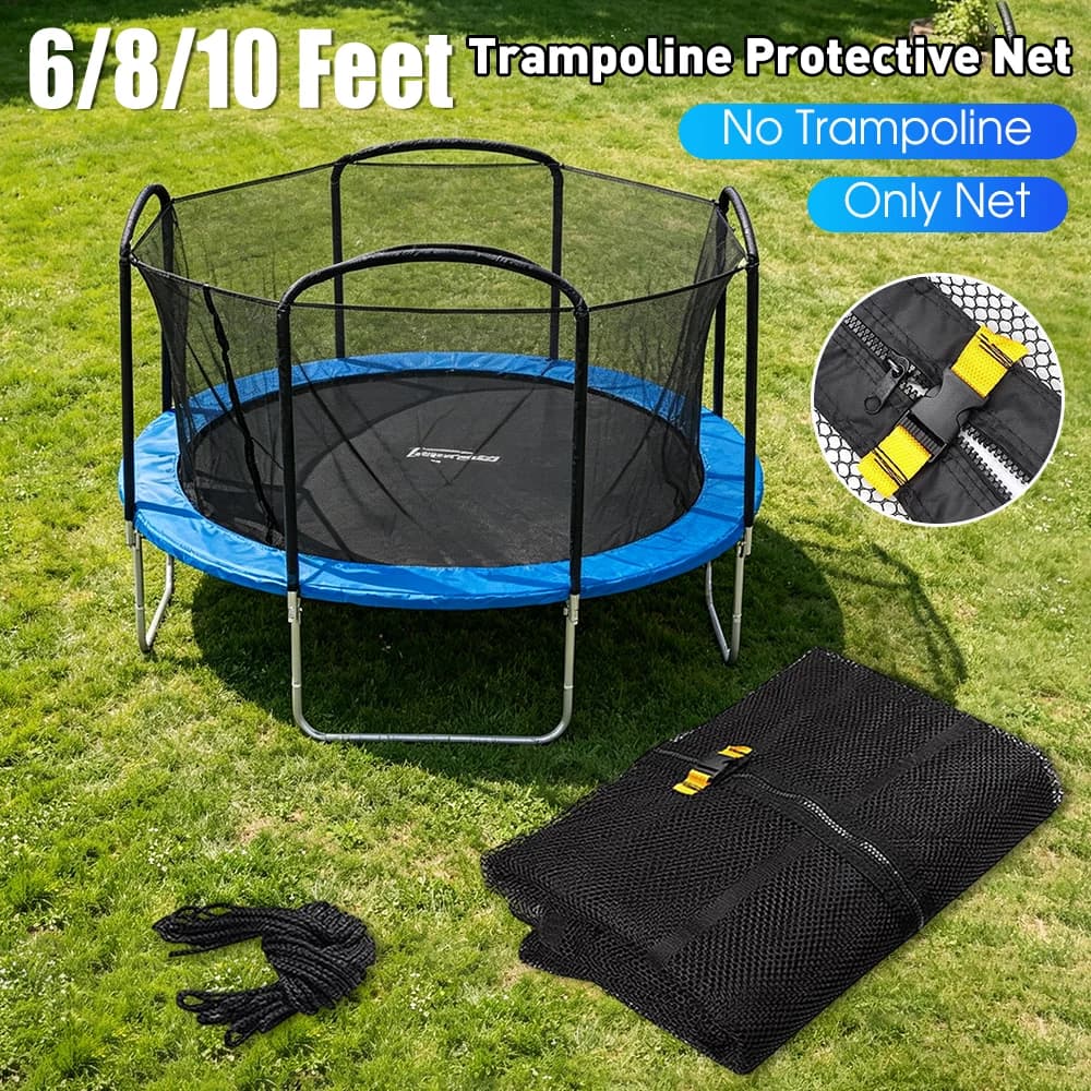 Rete di Protezione per Trampolino 6/8/10 Piedi, Rete di Sicurezza in Nylon a Incastro per Tappeto Elastico, Accessori per Trampolino